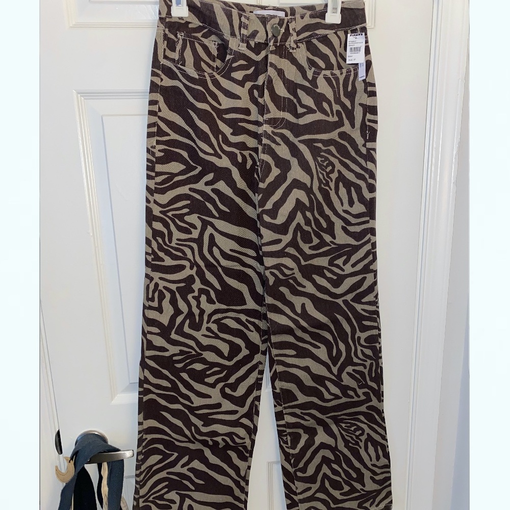 RSQ Womens High Rise Zebra Print Pants (NWT)